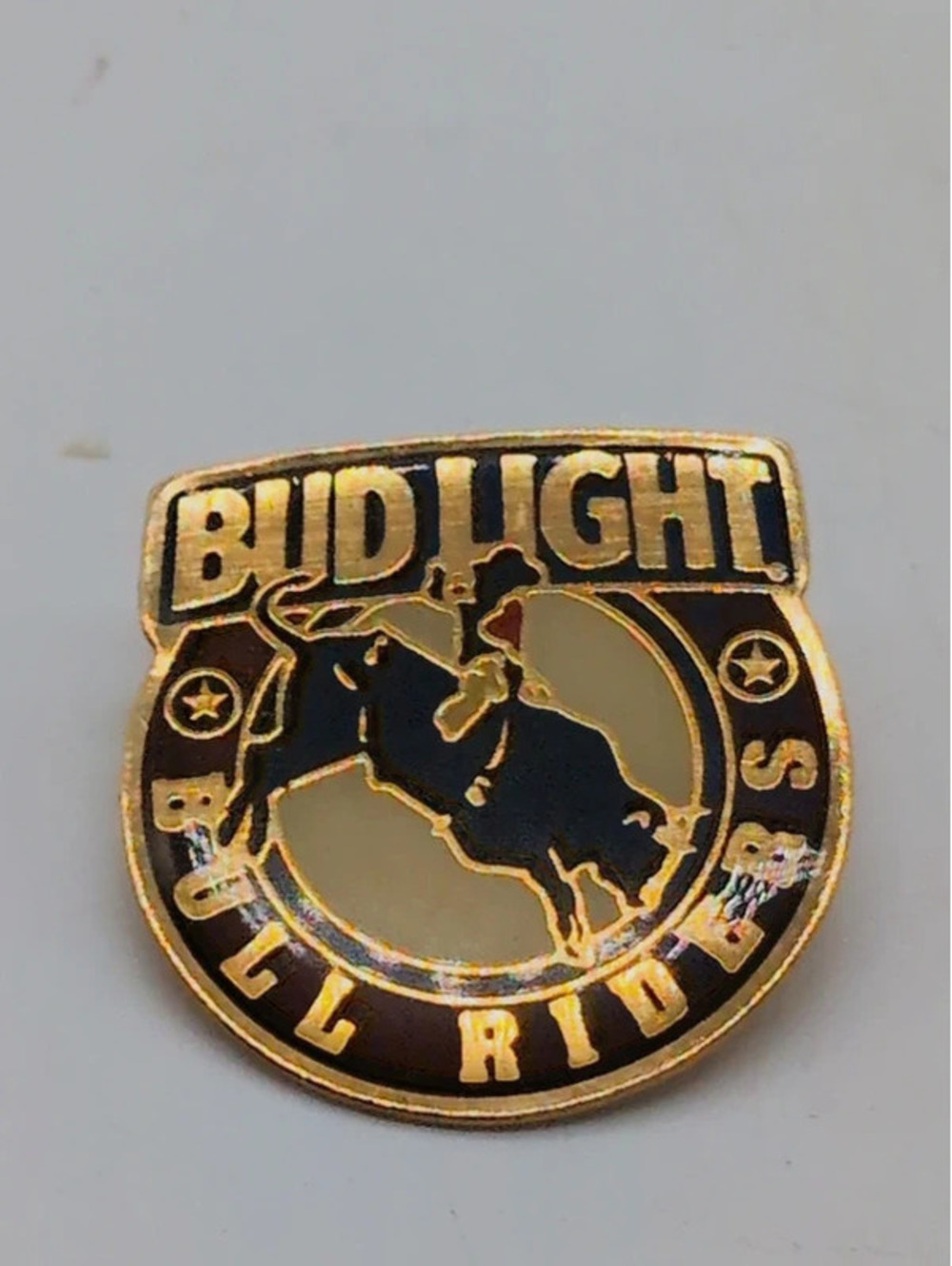 Vintage Bud Light Bull Riders Enamel Lapel Pin Rodeo Cowboy